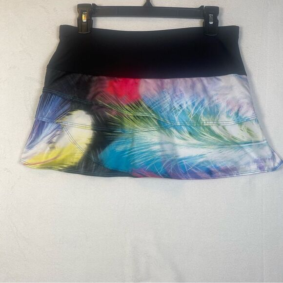 Lucky In Love Multi color Feather Tennis Skort Size Medium - Picture 2 of 8